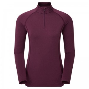 Montane Dart Thermo Zip Neck T-Shirt Damen Lila | VNZ305482