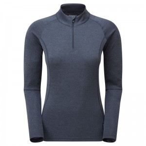 Montane Dart Zip Neck T-Shirt Damen Navy | JHI037218