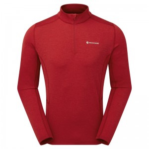 Montane Dart Zip Neck T-Shirt Herren Rot | LYK926180