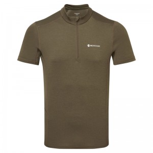 Montane Dart Zip T-Shirt Herren Dunkelgrün | VUC638142