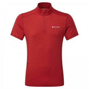 Montane Dart Zip T-Shirt Herren Rot | XZK946875