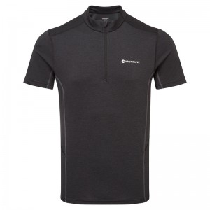 Montane Dart Zip T-Shirt Herren Schwarz | UIJ591348