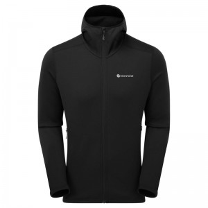 Montane Fury Mit Kapuze Fleecejacken Herren Schwarz | EXW713486