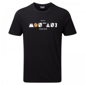 Montane Geometry T-Shirt Herren Schwarz | QTC640715