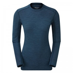 Montane Primino 140 Long Sleeve T-Shirt Damen Blau | KAL635298