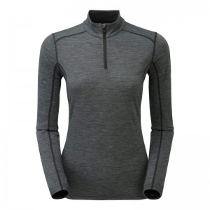 Montane Primino 140 Zip Neck Baselayer Sweatshirts Damen Schwarz | BQJ752904