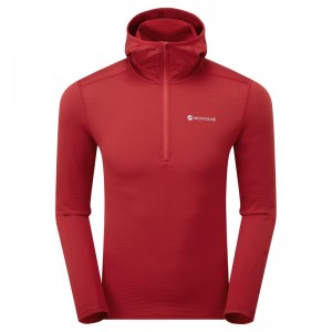 Montane Protium Lite Pull On Fleece Hoodie Herren Rot | ZET034198