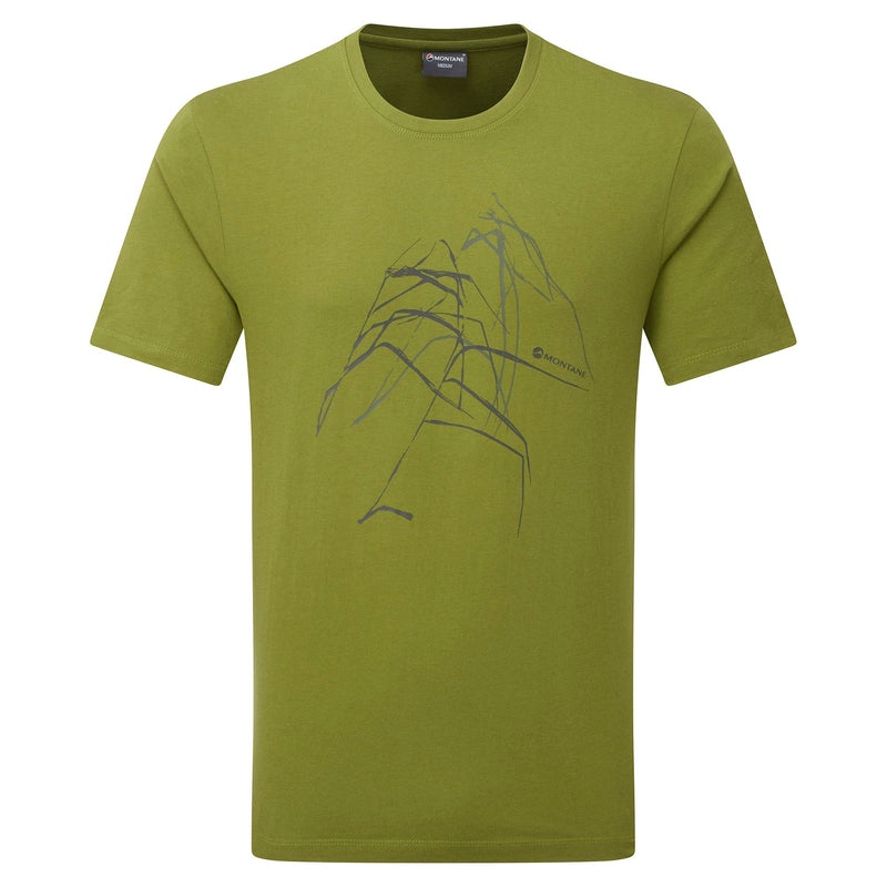 Montane Abstract Mountain T-Shirt Herren Grün | WMS634025