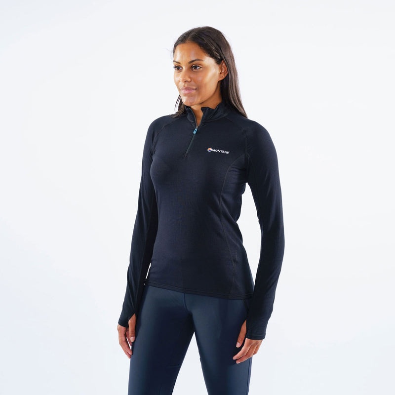 Montane Allez Micro Pull-On Fleecejacken Damen Schwarz | SPE512368