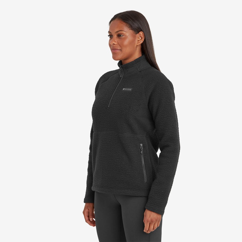 Montane Chonos Fleece Smock Pull On Sweatshirts Damen Schwarz | MZH137260