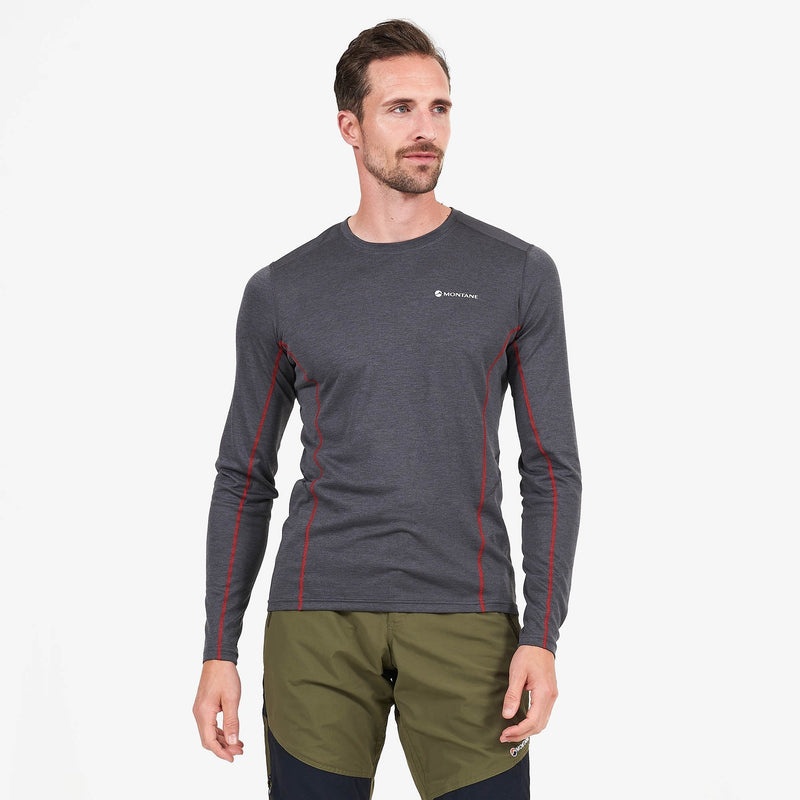 Montane Dart Long Sleeve T-Shirt Herren Dunkelgrau | LAV186920