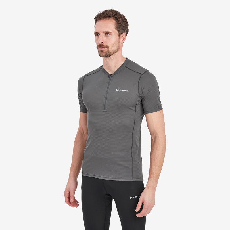 Montane Dart Nano Zip T-Shirt Herren Dunkelgrau | SYI796103