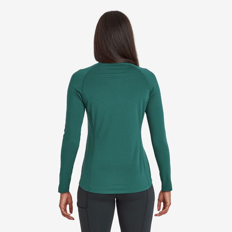 Montane Dart Thermo Zip Neck T-Shirt Damen Dunkelgrün | FXK493526