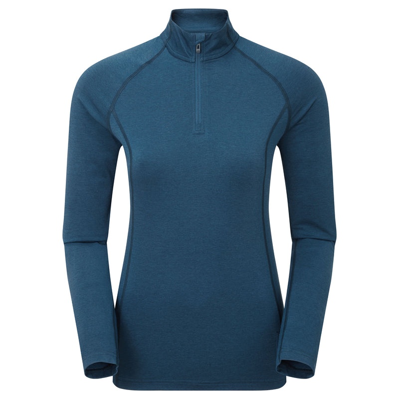 Montane Dart Thermo Zip Neck T-Shirt Damen Blau | SUO390148