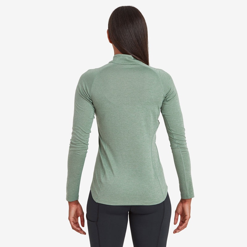 Montane Dart Zip Neck T-Shirt Damen Grün | QIJ690872