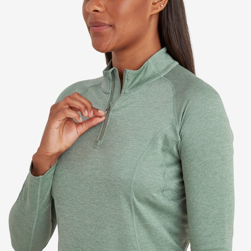 Montane Dart Zip Neck T-Shirt Damen Grün | QIJ690872