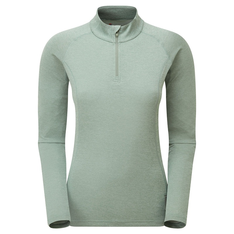 Montane Dart Zip Neck T-Shirt Damen Grün | QIJ690872