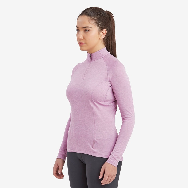 Montane Dart Zip Neck T-Shirt Damen Lila | DLS259081