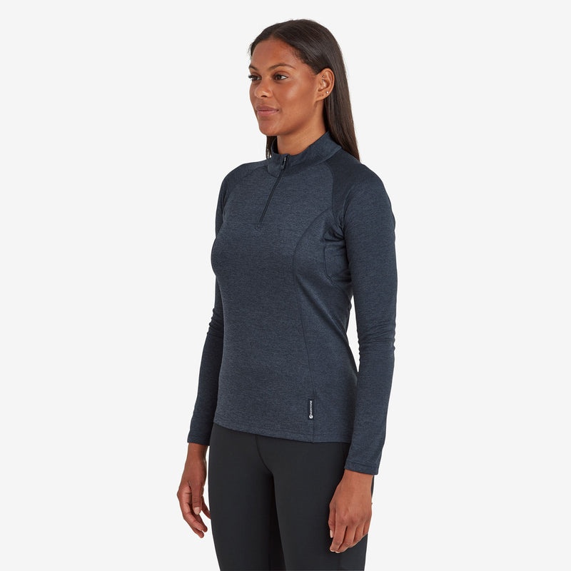 Montane Dart Zip Neck T-Shirt Damen Navy | JHI037218