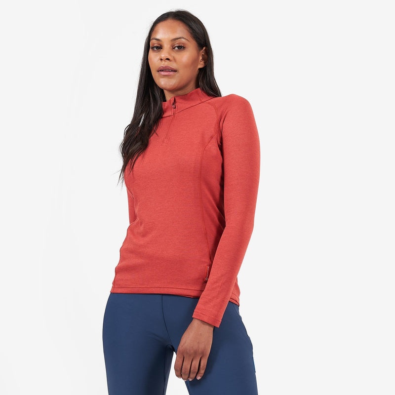 Montane Dart Zip Neck T-Shirt Damen Orange | ORD025197