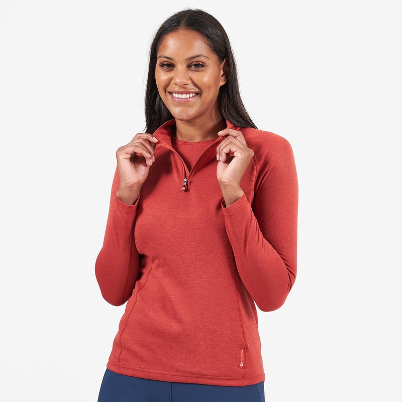 Montane Dart Zip Neck T-Shirt Damen Orange | ORD025197