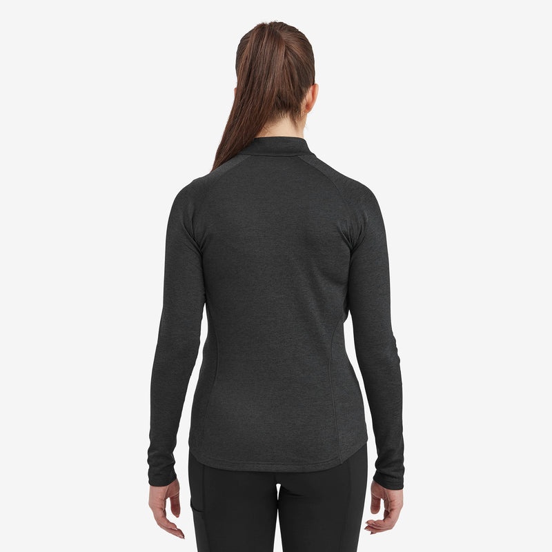 Montane Dart Zip Neck T-Shirt Damen Schwarz | ZOY516327