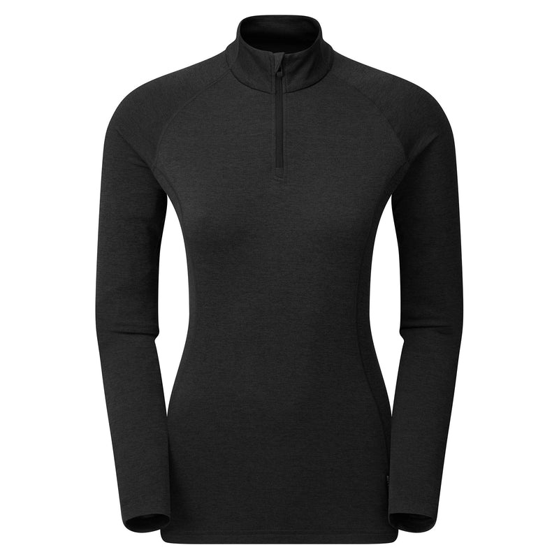 Montane Dart Zip Neck T-Shirt Damen Schwarz | ZOY516327