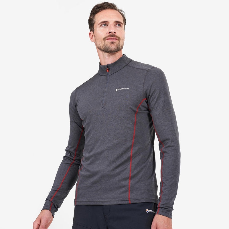 Montane Dart Zip Neck T-Shirt Herren Dunkelgrau | GIH406739