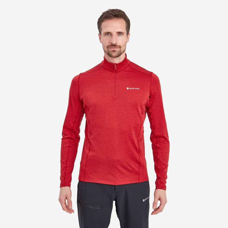 Montane Dart Zip Neck T-Shirt Herren Rot | LYK926180