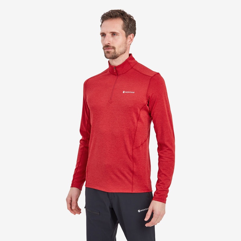 Montane Dart Zip Neck T-Shirt Herren Rot | LYK926180