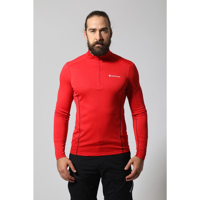 Montane Dart Zip Neck T-Shirt Herren Rot | CAB064713