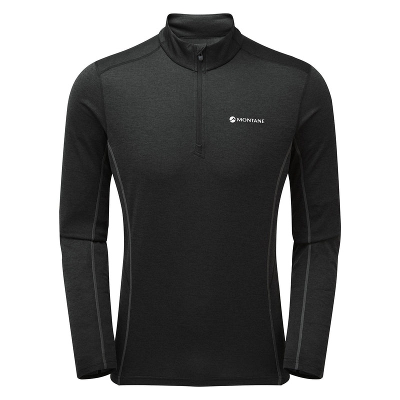 Montane Dart Zip Neck T-Shirt Herren Schwarz | KMT257908