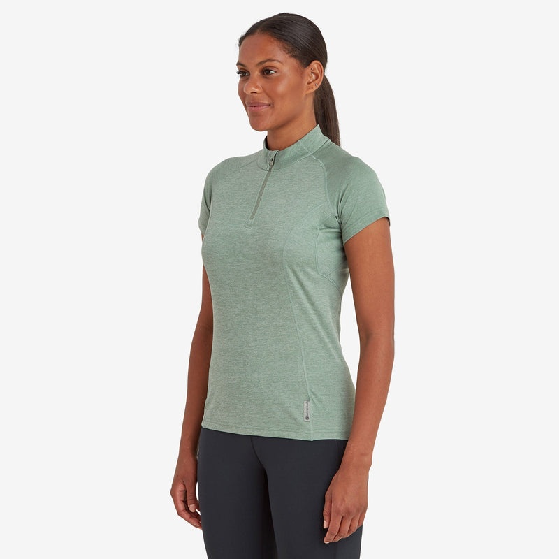 Montane Dart Zip T-Shirt Damen Grün | OXN296105