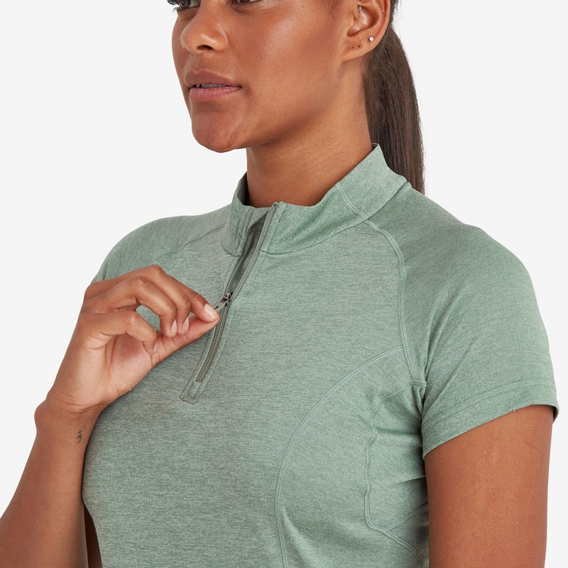 Montane Dart Zip T-Shirt Damen Grün | OXN296105