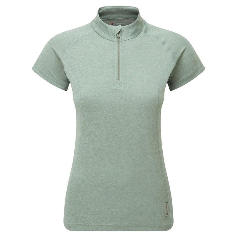 Montane Dart Zip T-Shirt Damen Grün | OXN296105