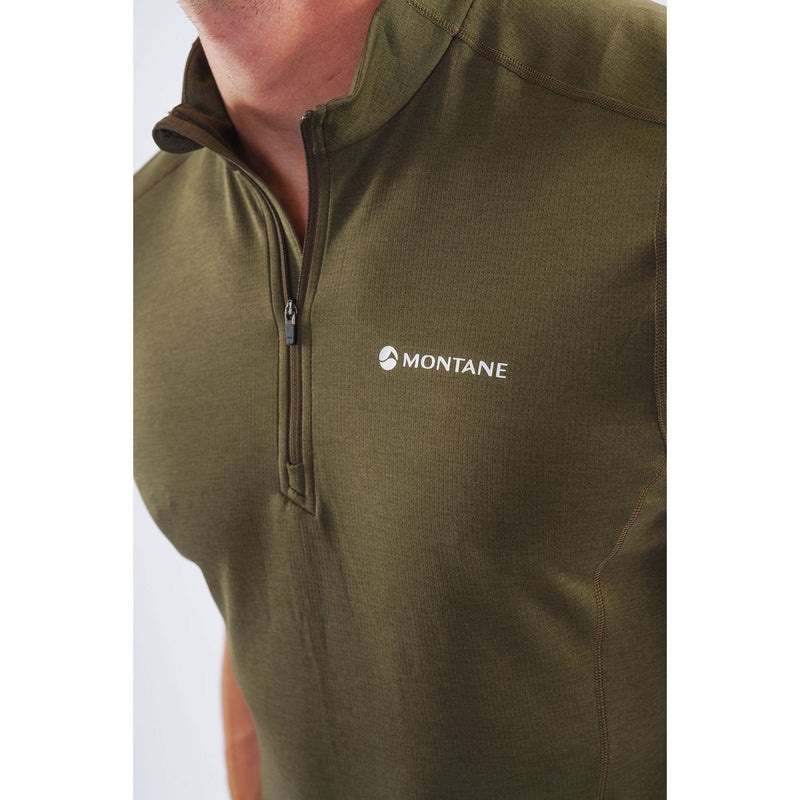 Montane Dart Zip T-Shirt Herren Dunkelgrün | VUC638142