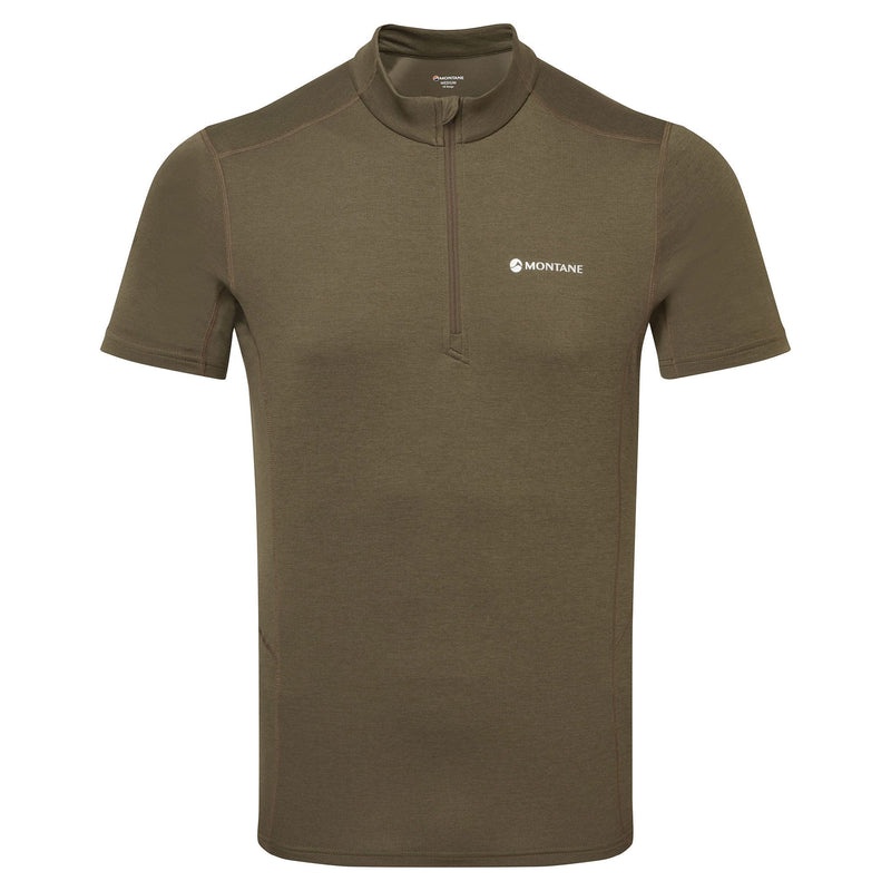 Montane Dart Zip T-Shirt Herren Dunkelgrün | VUC638142