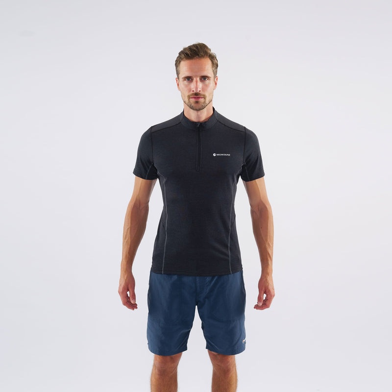 Montane Dart Zip T-Shirt Herren Schwarz | UIJ591348