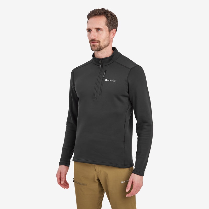 Montane Fury Fleece Zip Pull-On Sweatshirts Herren Schwarz | ISB610834