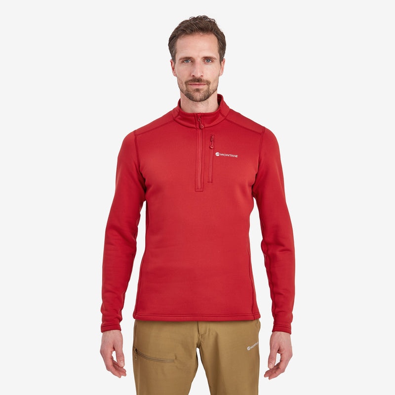 Montane Fury Fleece Zip Pull-On Sweatshirts Herren Rot | EAW180729