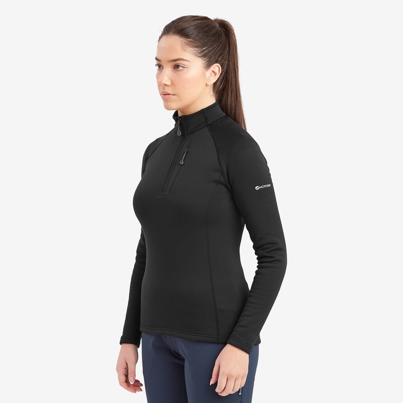 Montane Fury Fleece Zip Pull-On Sweatshirts Damen Schwarz | XBM538204