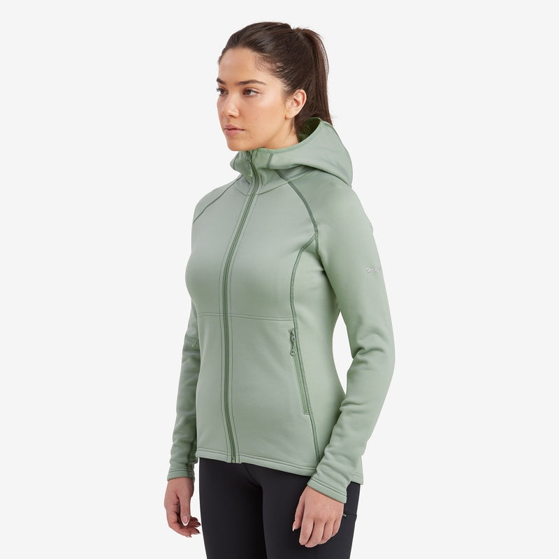 Montane Fury Mit Kapuze Fleecejacken Damen Grün | MQA543682