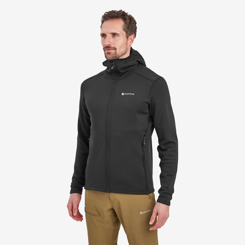 Montane Fury Mit Kapuze Fleecejacken Herren Schwarz | EXW713486