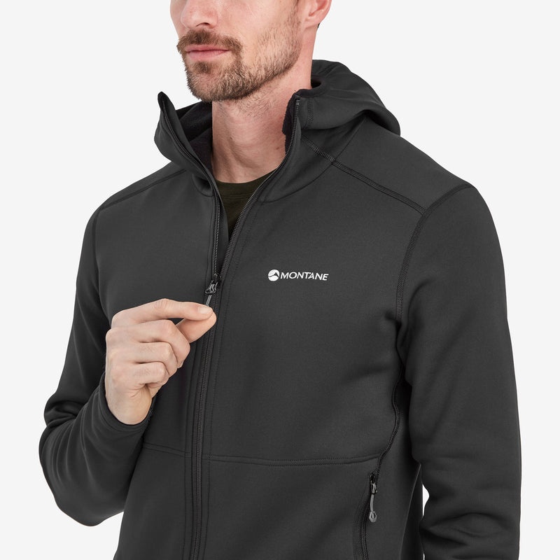 Montane Fury Mit Kapuze Fleecejacken Herren Schwarz | EXW713486