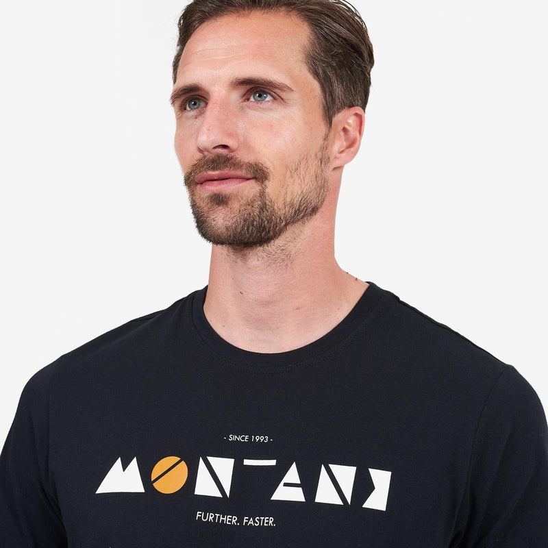 Montane Geometry T-Shirt Herren Schwarz | QTC640715