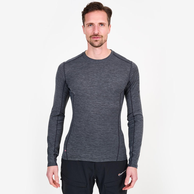 Montane Primino 140 Long Sleeve T-Shirt Herren Schwarz | RVO465730