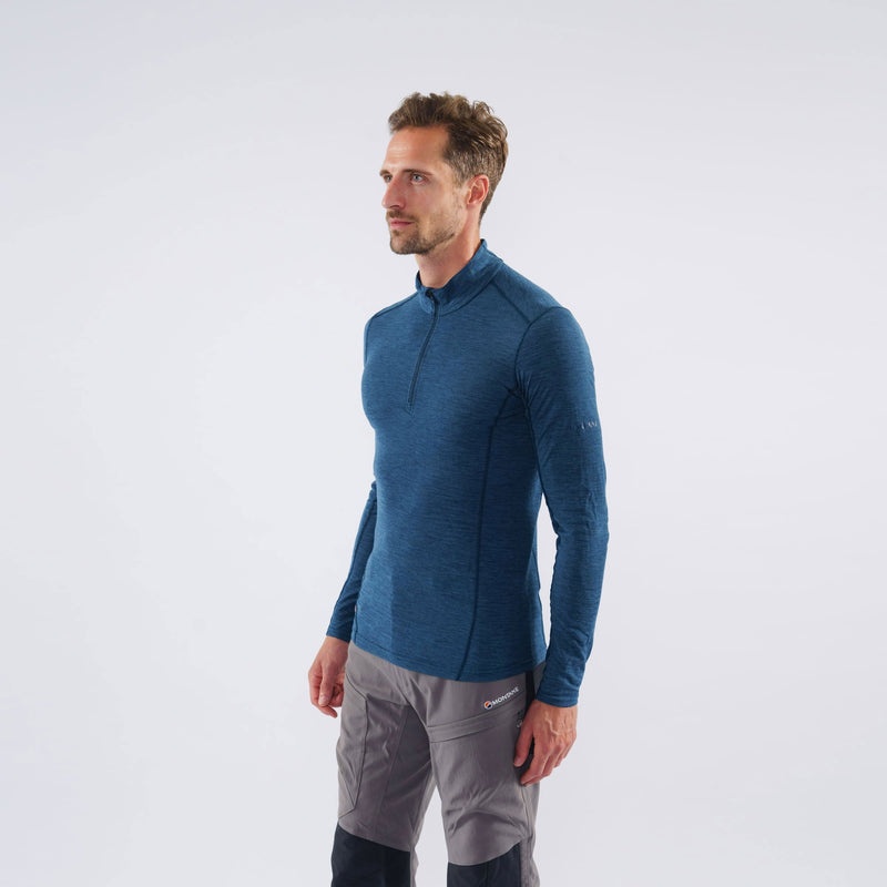 Montane Primino 140 Zip Neck Baselayer Sweatshirts Herren Blau | NCE752196