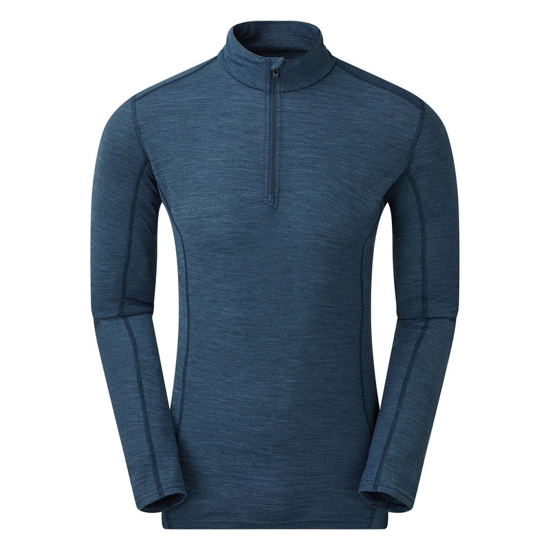 Montane Primino 140 Zip Neck Baselayer Sweatshirts Herren Blau | NCE752196