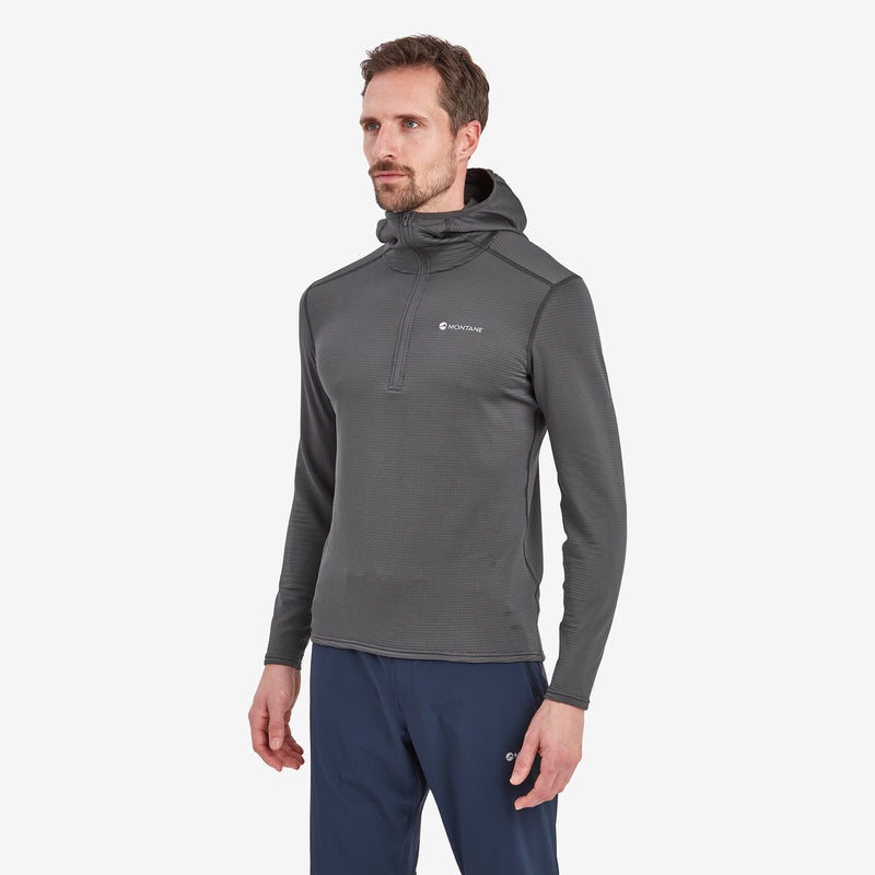 Montane Protium Lite Pull On Fleece Hoodie Herren Dunkelgrau | BVM725984