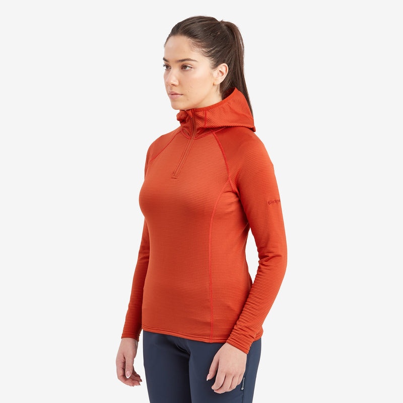 Montane Protium Lite Pull On Fleece Hoodie Damen Orange | AWJ952703